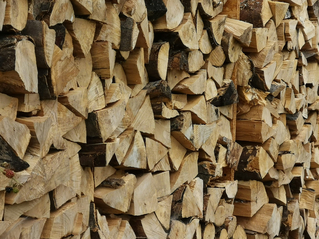 Large stack of kiln dried firewood