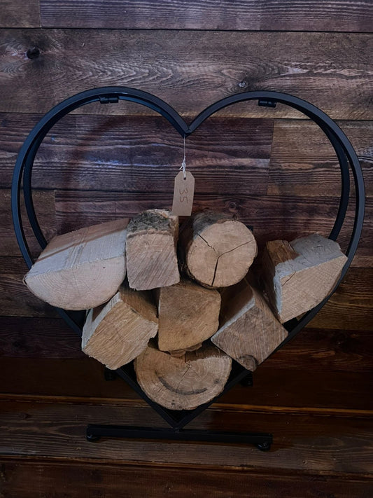 Heart Shaped Metal Log Rack